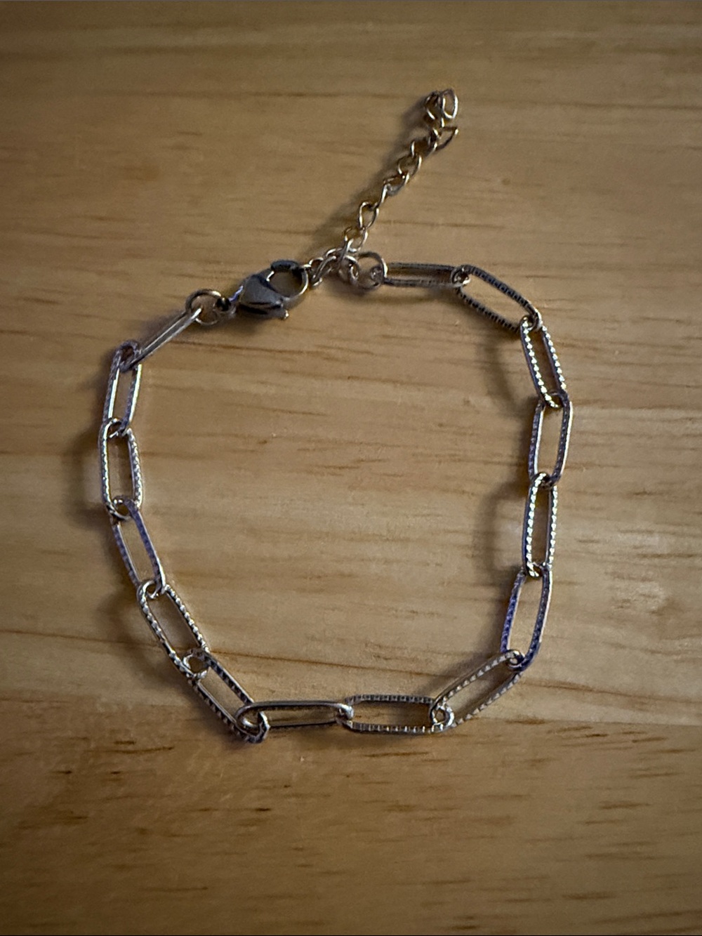 Delicate Silver Paperclip Chain Bracelet - Women Jewelry
